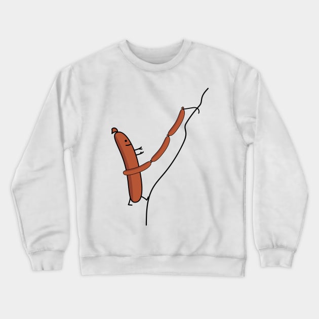 Funny mountain climber bockwurst Crewneck Sweatshirt by spontania